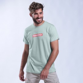 Unisex Short Sleeves T-shirt MOLECULE® 43045 Red Label Print Organic Cotton 150 Gsm Regular Fit Sage