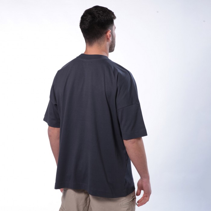 Unisex Short Sleeves T-Shirt MOLECULE® 815 Blaster 200 Gsm Organic Cotton  Loose Fit India Ink Grey