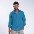 Men Shirt JOIN CLOTHES Tango Linen Gauze Slim Fit Emerald