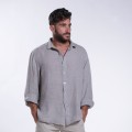 Men Shirt JOIN CLOTHES Tango Linen Gauze Slim Fit Light Grey