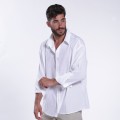 Shirt JOIN CLOTHES Cotton Gauze Long Sleeves Regular Fit White