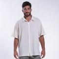 Shirt JOIN CLOTHES Cotton Gauze Short Sleeves Regular Fit Off White