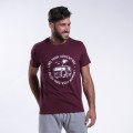 Unisex Short Sleeves T-Shirt MOLECULE® 1100 Caravan Print Cotton 150 Gsm Regular Fit Bordeaux