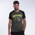Unisex Short Sleeves T-Shirt MOLECULE® NIGHTSTALKER Dead Rock Commandos Print Cotton 150 Gsm Regular Fit Khaki/Black