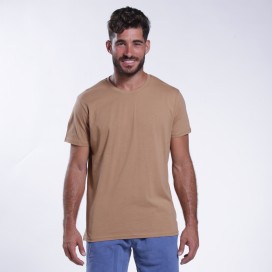 Unisex Short Sleeves T-shirt MOLECULE® 1100 Round Neck Cotton 150 Gsm Regular Fit Camel