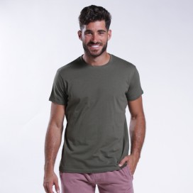 Unisex Short Sleeves T-shirt MOLECULE® 1100 Round Neck Cotton 150 Gsm Regular Fit Khaki