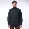 Blouse FTR 1046 Half Zip Cotton Blend Regular Fit Navy/Green