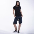 Women Cargo Shorts MOLECULE® 62009 Shortcuts Canvas Slim Fit Navy
