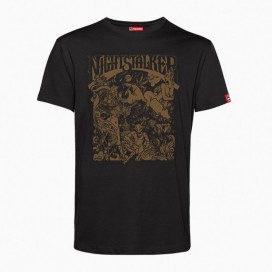 Unisex Short Sleeves T-Shirt MOLECULE® NIGHTSTALKER Satanic Drugs From Outer Space Print Cotton 150 Gsm Regular Fit Black