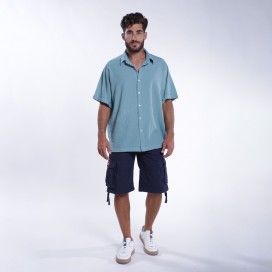 Shirt JOIN CLOTHES Cotton Gauze Short Sleeves Regular Fit Mint