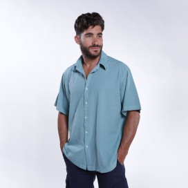 Shirt JOIN CLOTHES Cotton Gauze Short Sleeves Regular Fit Mint