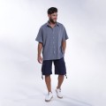 Shirt JOIN CLOTHES Cotton Gauze Short Sleeves Regular Fit Pebble