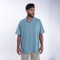 Shirt JOIN CLOTHES MAO Collar Cotton Gauze Short Sleeves Regular Fit Mint