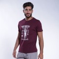 Unisex Short Sleeves T-shirt MOLECULE® 1100 Antarctic Print Cotton 150 Gsm Regular Fit Bordeaux