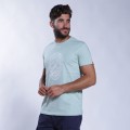 Unisex Short Sleeves T-shirt MOLECULE® 1100 Skullheads ΙV - Low Poly Print Cotton 150 Gsm Regular Fit Mint