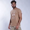 Unisex Short Sleeves T-Shirt MOLECULE® 1100 Jason Print Cotton 150 Gsm Regular Fit Camel