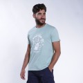 Unisex Short Sleeves T-shirt MOLECULE® 1100 Skullheads Pistons Print Cotton 150 Gsm Regular Fit Mint
