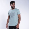 Unisex Short Sleeves T-shirt MOLECULE® 1100 Skullheads III - Bikers Print Cotton 150 Gsm Regular Fit Mint