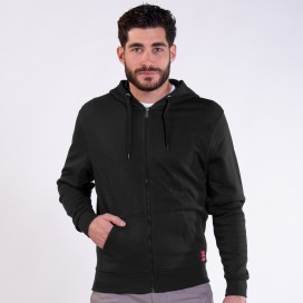 Zip Hoodie MOLECULE® 3302 Cotton Blend 300 Gsm Regular Fit Black