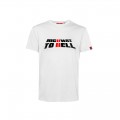Unisex Short Sleeves T-Shirt MOLECULE® 1100 HIGHWAY II HELL Print Cotton 150 Gsm Regular Fit White