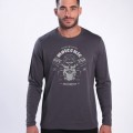Unisex Long Sleeves T-Shirt 1105 SKULLHEADS PISTONS Print Cotton 190 Gsm Regular Fit Dark Grey