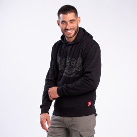 Unisex Pullover Hoodie MOLECULE® 3301 SKULLHEADS III - BIKERS Cotton Blend 300 Gsm Regular Fit Black