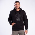 Unisex Pullover Hoodie MOLECULE® 3301 SKULLHEADS IV - LOW POLY Cotton Blend 300 Gsm Regulard Fit Black