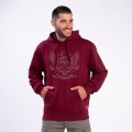 Unisex Pullover Hoodie MOLECULE® 3301 SKULLHEADS III - BIKERS Cotton Blend 300 Gsm Regular Fit Bordeaux
