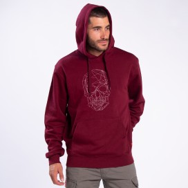 Hoodie MLC 3301 SKULLHEADS IV - LOW POLY Cotton Blend 300 Gsm Regular Fit Bordeaux