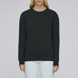 Women Drop Shoulder Crewneck Sweatshirt JOIN CLOTHES Premium Quality 300 Gsm Organic Cotton Blend Black